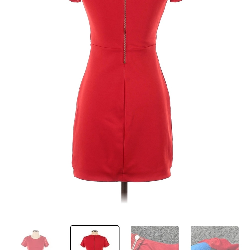 Express Red Keyhole Mini Dress - Picture 3 of 4